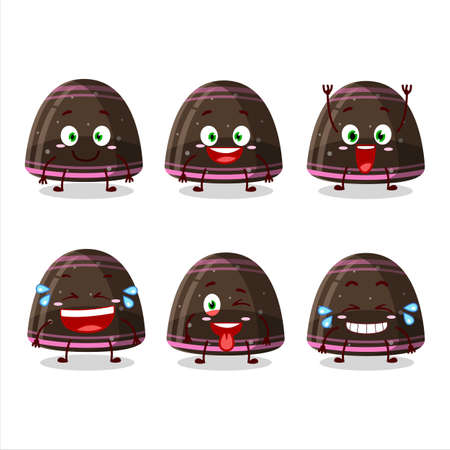 Cartoon character of chocolate jelly gummy candy with smile expressionのイラスト素材