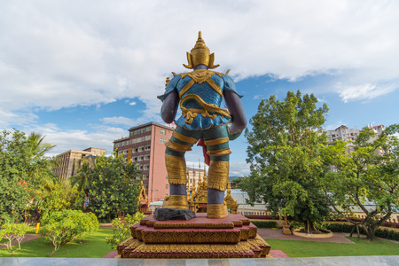 Statue at the outdoor of a templeの写真素材