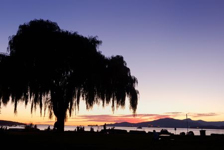 sunset at english bay, vancouverの写真素材