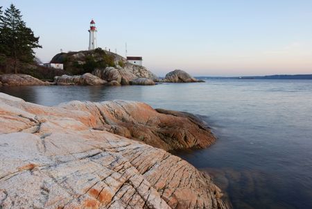 point atkinson light, west vancouverの写真素材
