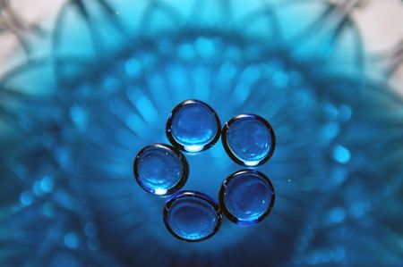 blue glass beadsの写真素材