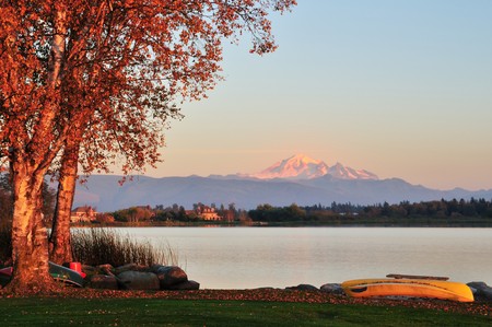 Wiser lake and Mount Baker in Washington State
