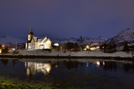 Vagan Church is a parish church in the municipality of V?gan in Nordland county, Norwayの写真素材