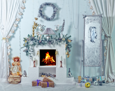 decorations for the fireplaceの写真素材