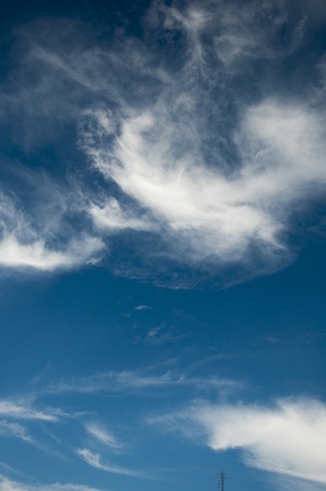 blue sky and clouds  effect of windの写真素材