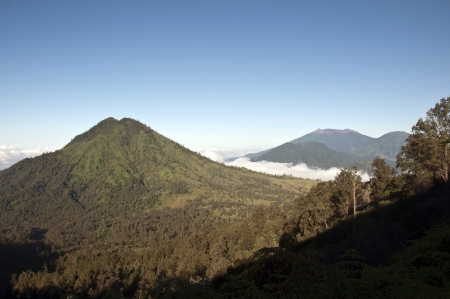 Mountains and  clear sky ,java,indonesian landscape. の写真素材