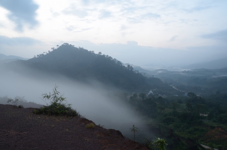 Mist of the  Krung Ching,330 m above sea level.の写真素材