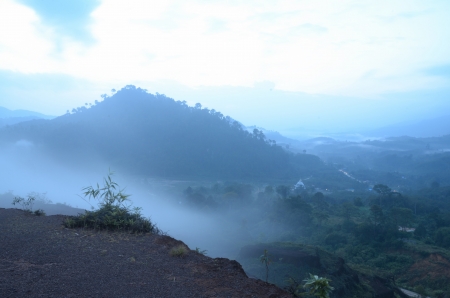 Mist of the  Krung Ching,330 m above sea level.の写真素材