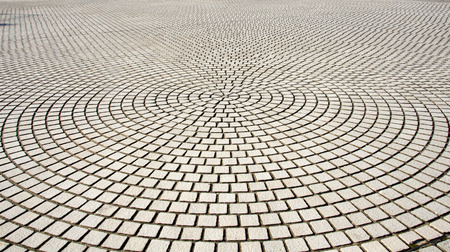 old cobblestone footpath at a Chiang Kai-shek parkの写真素材