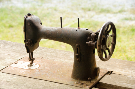 Old sewing machine,vintage style at boutique resort,Thailandの写真素材