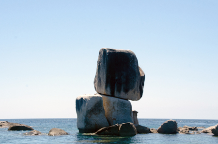 KOH HINSON, Lipe Island, Ta Ru Tao National Park, Satun Province, Thailand,shape like little dogs-pupies.の写真素材