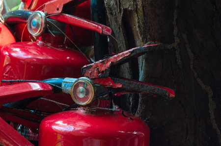 Old fire extinguish no maintenance not safety, need to be replace. Thailandの写真素材