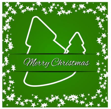 Merry Christmas card in abstract green business card illustration.vectorのイラスト素材