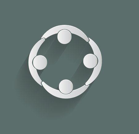 Meeting room people symbol .group of four persons in circleのイラスト素材