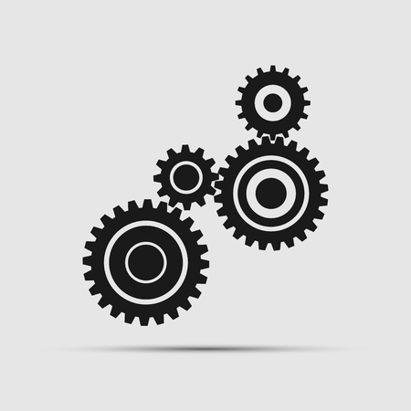 four pieces gears set icon on background. Vector illustrationのイラスト素材