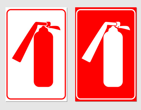 Fire extinguisher warning Signs vector Illustrationのイラスト素材