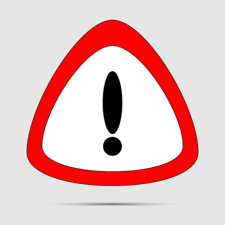 Exclamation mark symbol,red Warning Dangerous icon on white background, のイラスト素材