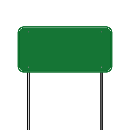 sign road green, sign board green on white background. vector illustrationのイラスト素材