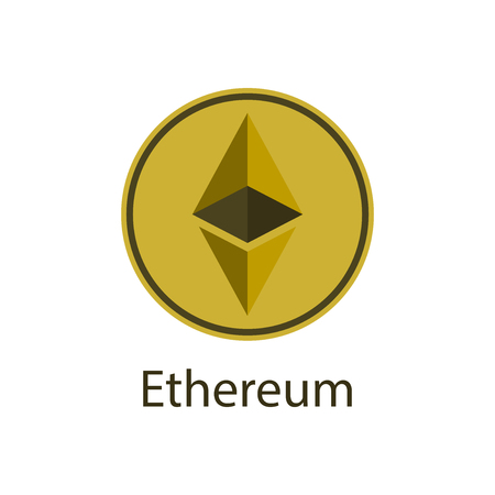 Ethereum icon simbol,coin logo of digital on white background.Vector illustrationのイラスト素材