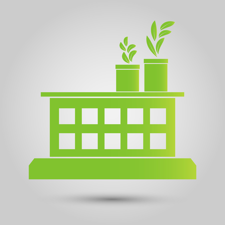 Factory ecology, Industry icon, Clean energy with eco-friendly concept ideas.vector illustrationのイラスト素材