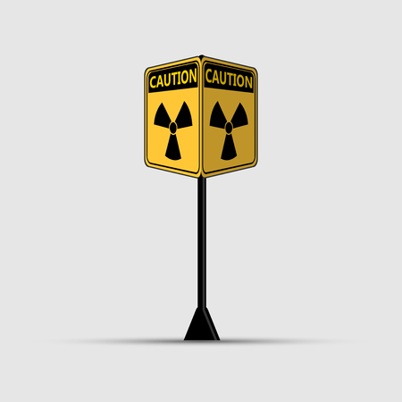 Poles warning yellow of the danger, radiation icon symbol vector illustration.のイラスト素材