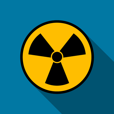 radiation icon symbol with long shadow black,Simple design style.vector illustrationのイラスト素材