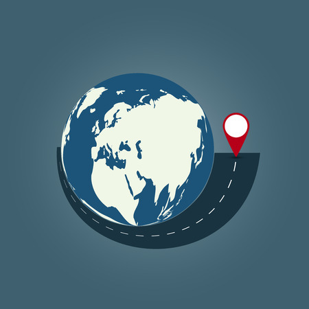 World travel concept background,road trip around the world.vector illustrationのイラスト素材