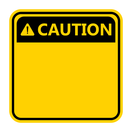 symbol yellow caution sign icon,Exclamation mark ,Warning Dangerous icon on white background