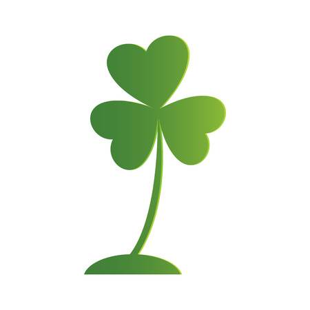 Three leaf Irish clover icon. Bright green shamrock, isolated on white.vector illustrationsのイラスト素材