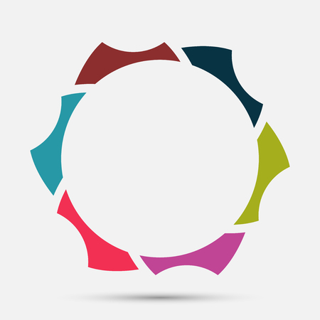 meeting room people logo.group of four persons in circleのイラスト素材