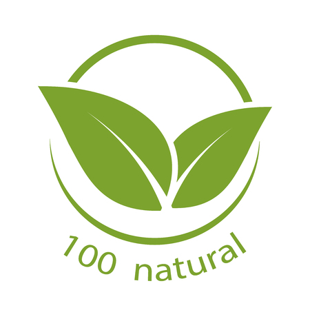 100 percent natural label. Vector illustration.のイラスト素材