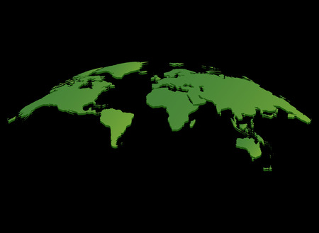 green World map vector isolated on black backgroundのイラスト素材