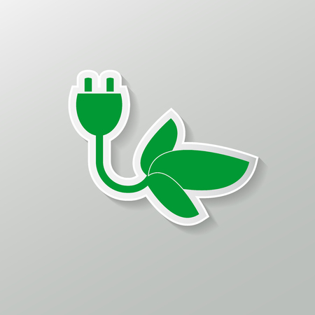 Ecology concept with electric.green power plug- vector illustrationのイラスト素材
