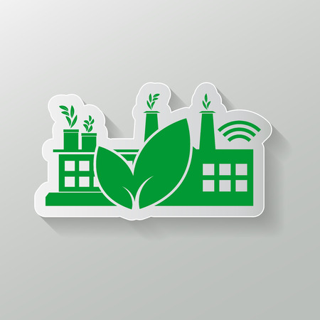 Factory ecology,Industry icon,Clean energy with eco-friendly concept ideas.vector illustrationのイラスト素材
