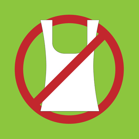 Reducing Pollution plastic uses concept,No plastic bags.Vector illustrationのイラスト素材