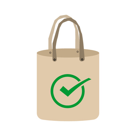 Ecology concept,eco-friendly fabric bag ideas.Vector illustrationのイラスト素材