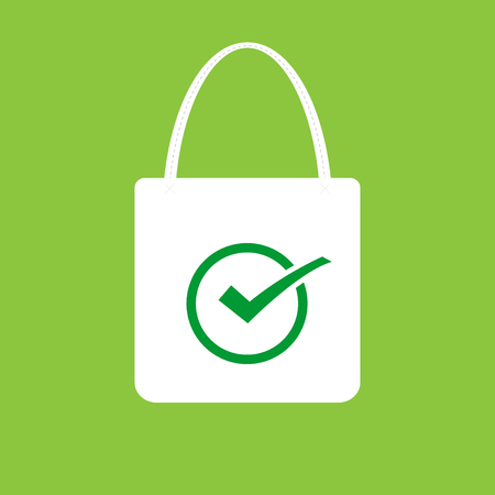 Ecology concept,eco-friendly fabric bag ideas.Vector illustrationのイラスト素材