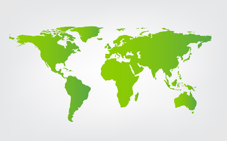World map green vector isolated on white backgroundのイラスト素材