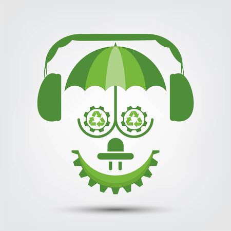 People Ecology and Environmental Concept,Earth Symbol With Green Leaves Around Cities Help The World With Eco-Friendly Ideas のイラスト素材