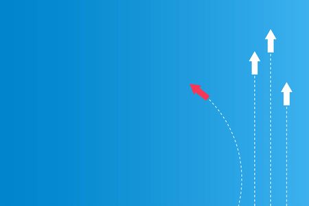 Have leadership or different concepts with directions Flying insects Red and white paper and route...