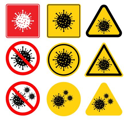 Warning sign,caution outbreak coronavirus covid 19のイラスト素材