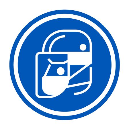 Simple wear protective Face shield icons for your design のイラスト素材