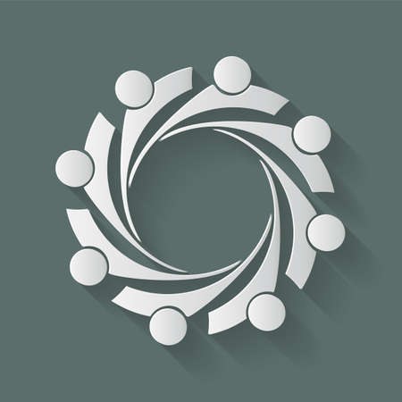 Abstract colorful people in a circle,Teamwork meeting,people are meeting in the room.のイラスト素材