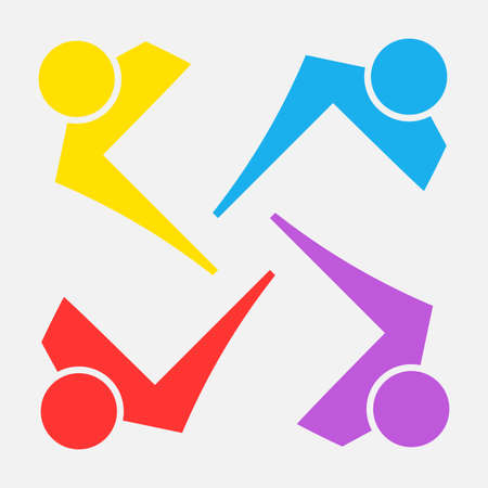 meeting room people design. Group of four persons in circleのイラスト素材