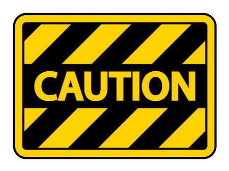 Caution Sign On White background