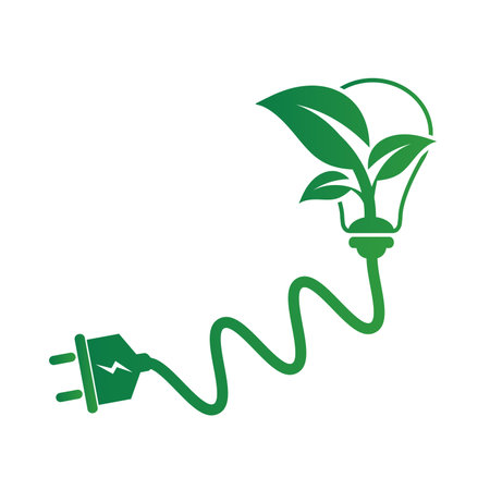 Natural energy plug for Ecology and Environmental Help The World With Eco-Friendly Ideasのイラスト素材