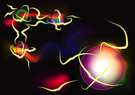 plasma atom electric ball vectorのイラスト素材