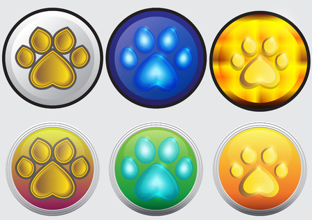 concept footprint button set vectorのイラスト素材