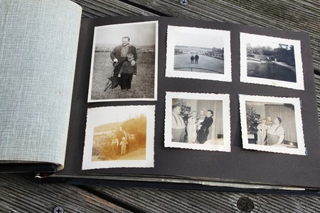 Old photos in an albumのeditorial素材
