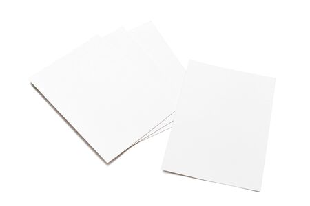 Mock up with empty white postcards isolated on the white background
